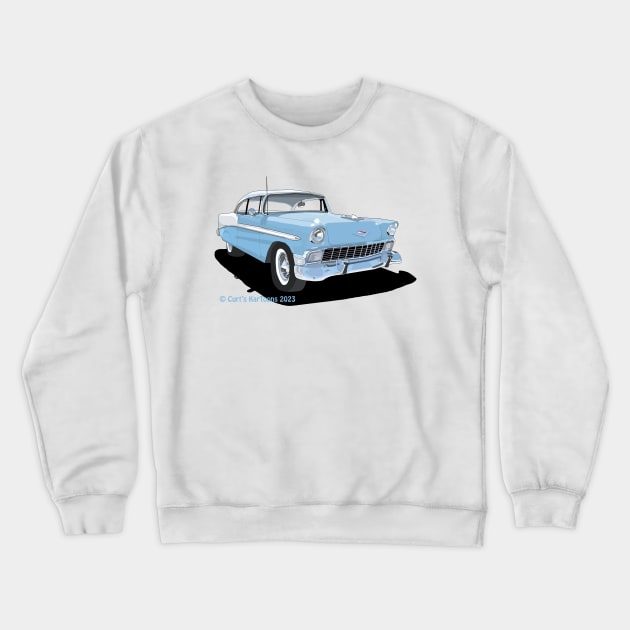 1956 Chevy Crewneck Sweatshirt by curtskartoons